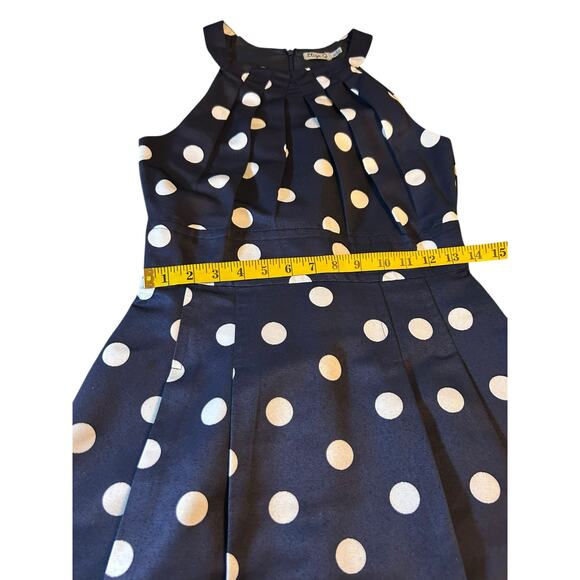 Eliza J Navy Polka Dot Halter Dress - Size 4 - Picture 8 of 13